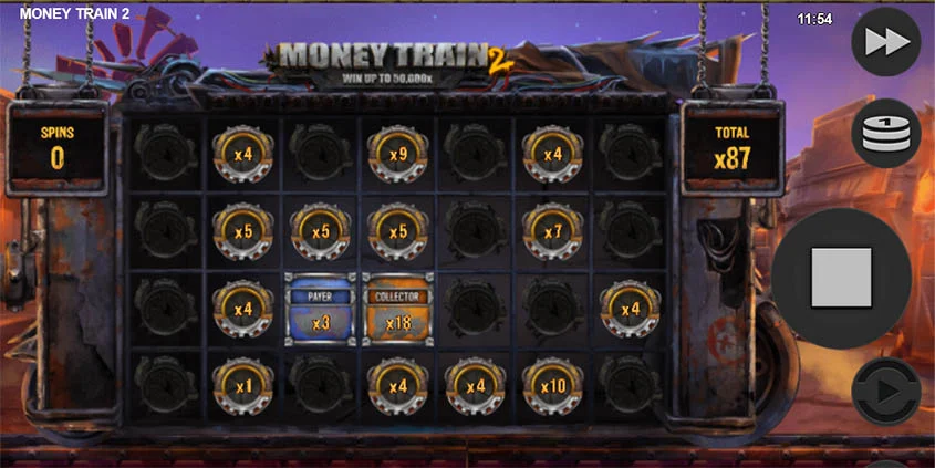 Үлкен көбейткіштері бар Money Train 2 бонустық раунды
