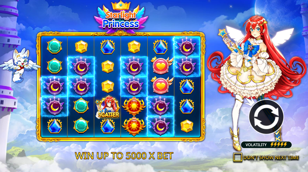Starlight Princess slot from Pragmatic Play game interface