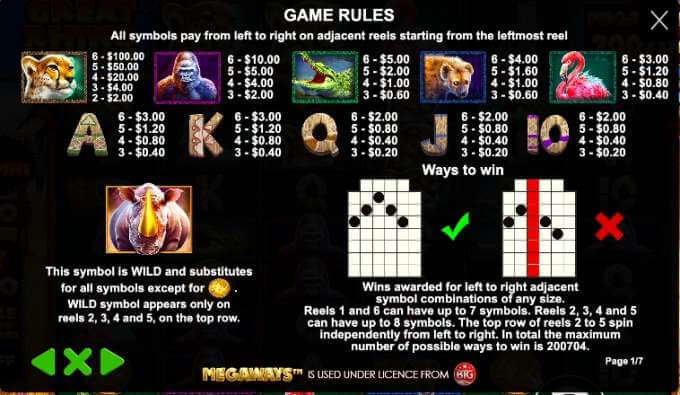 Betting strategy in Great Rhino Megaways