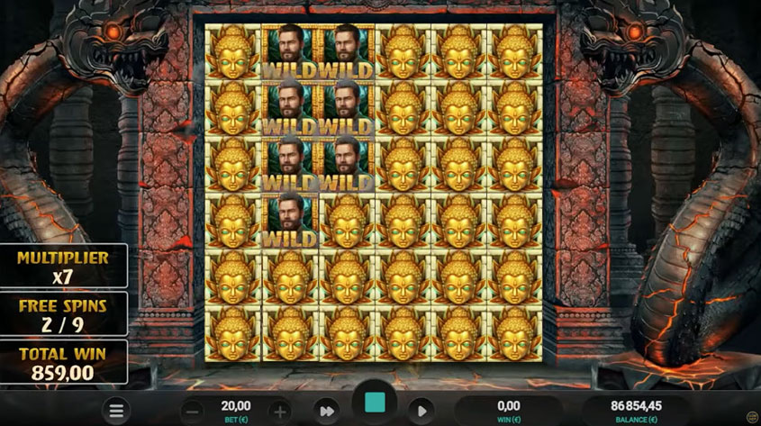 Temple Tumble symbols and payout table