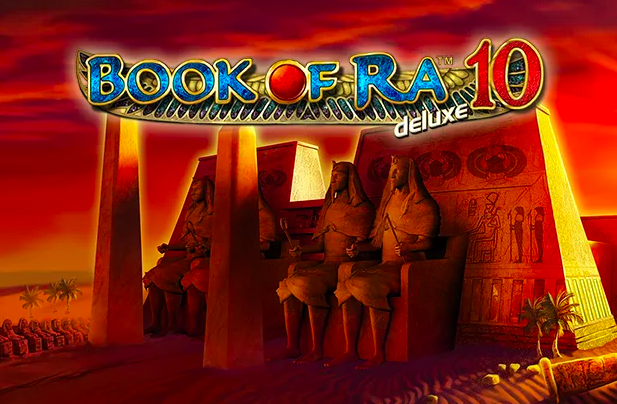 Book of Ra Deluxe 10 game screen with Egyptian symbols