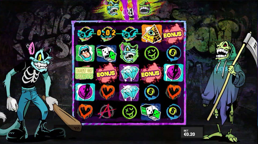 Chaos Crew основной экран игры от Hacksaw Gaming