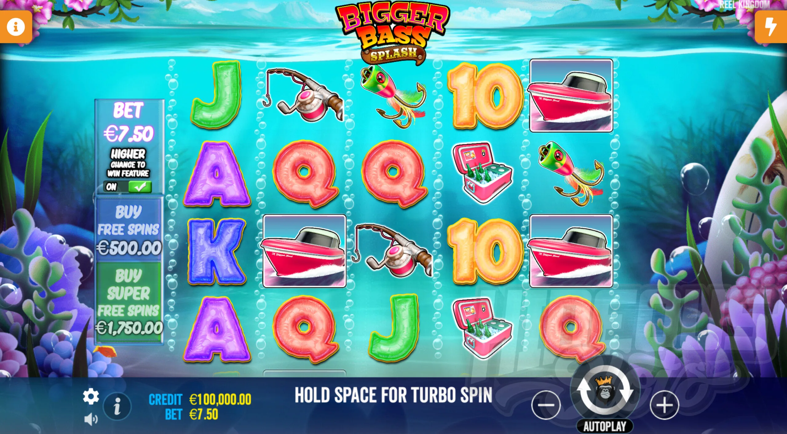 Bigger Bass Splash slot interface from Pragmatic Play