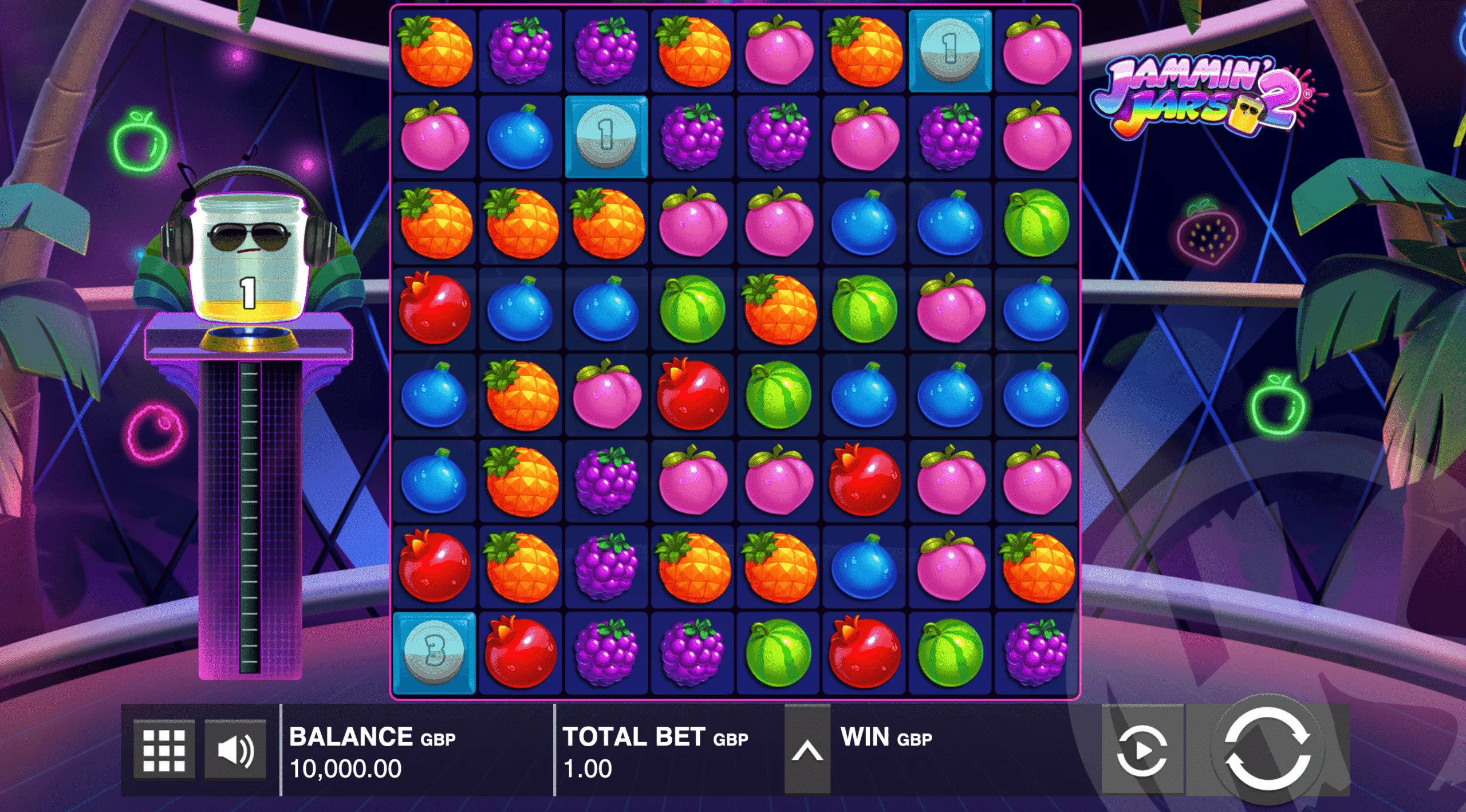 Jammin Jars 2 slot by Push Gaming game interface