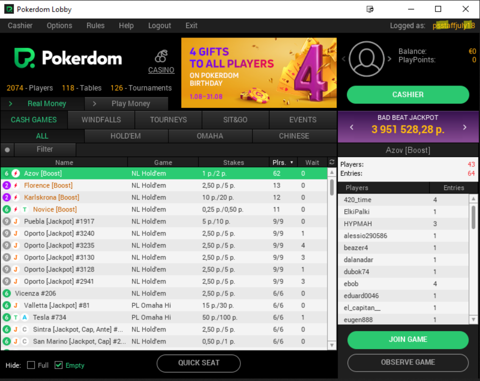 Настольное приложение Pokerdom для Windows