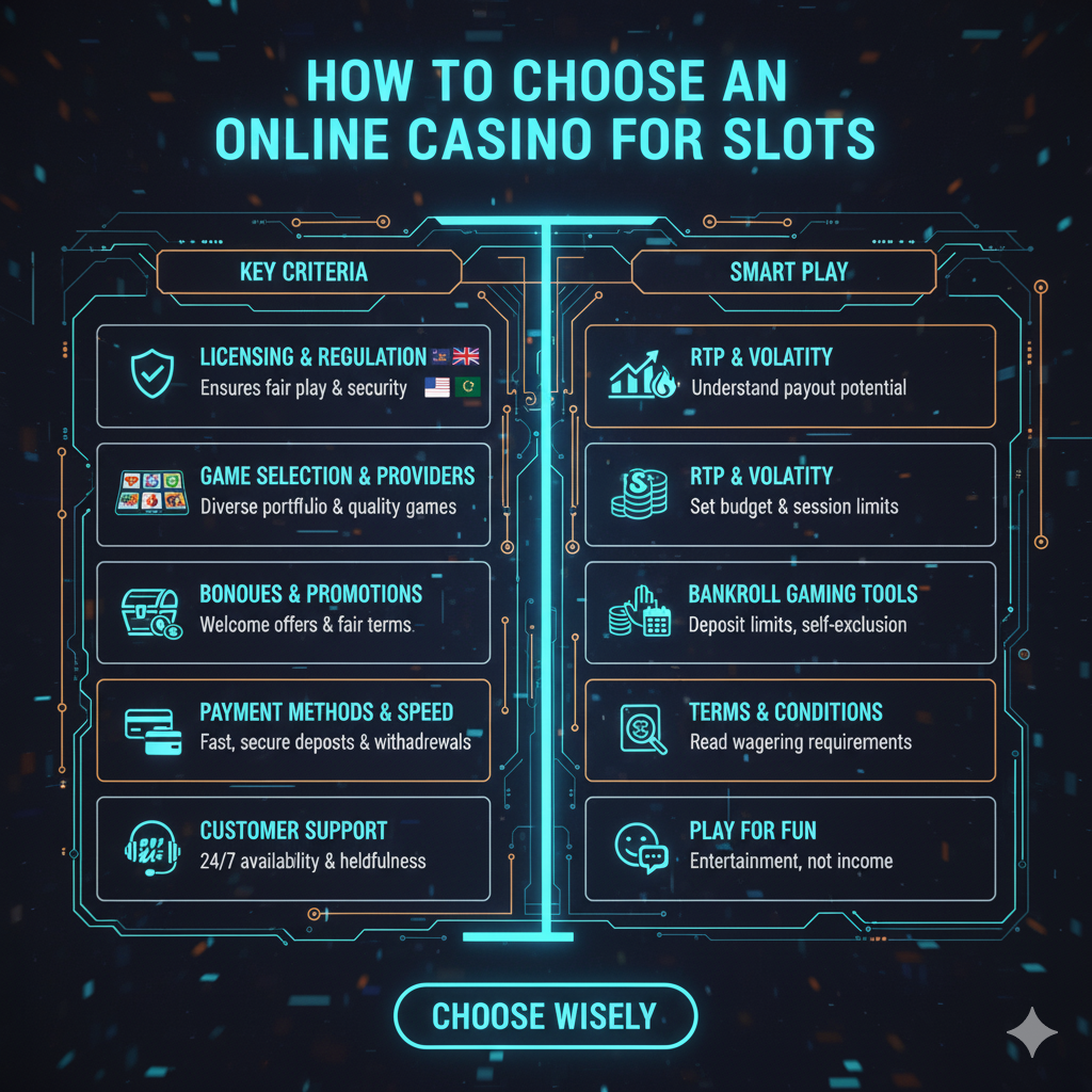 Criteria for choosing an online casino to play slots