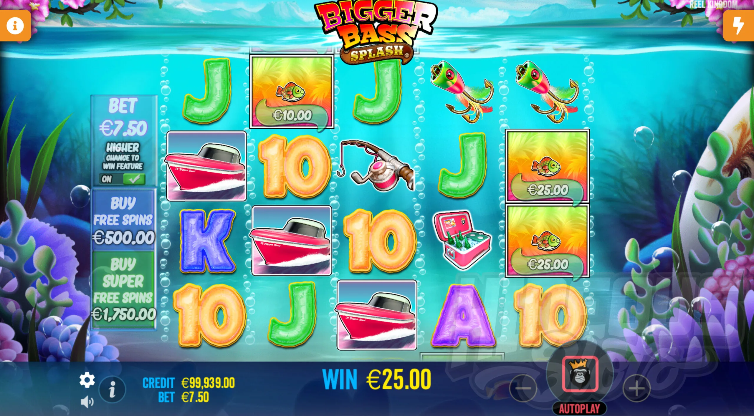 Bonus game in Bigger Bass Splash slot