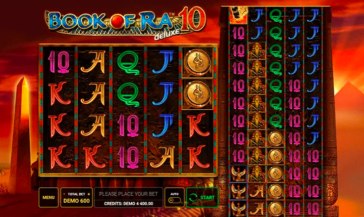 Book of Ra slot interface on the Pokerdom platform
