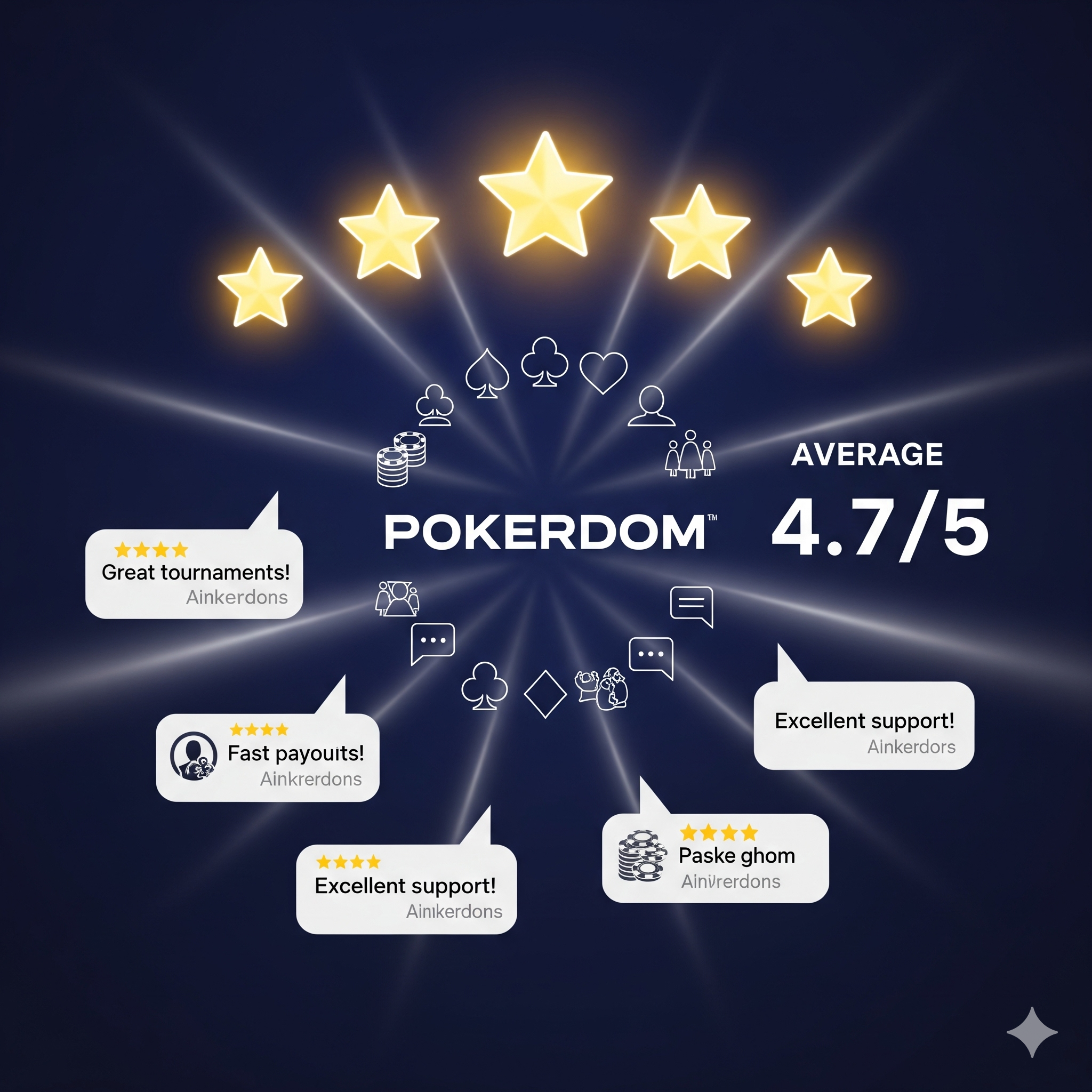 Player reviews about Pokerdom and poker room rating
