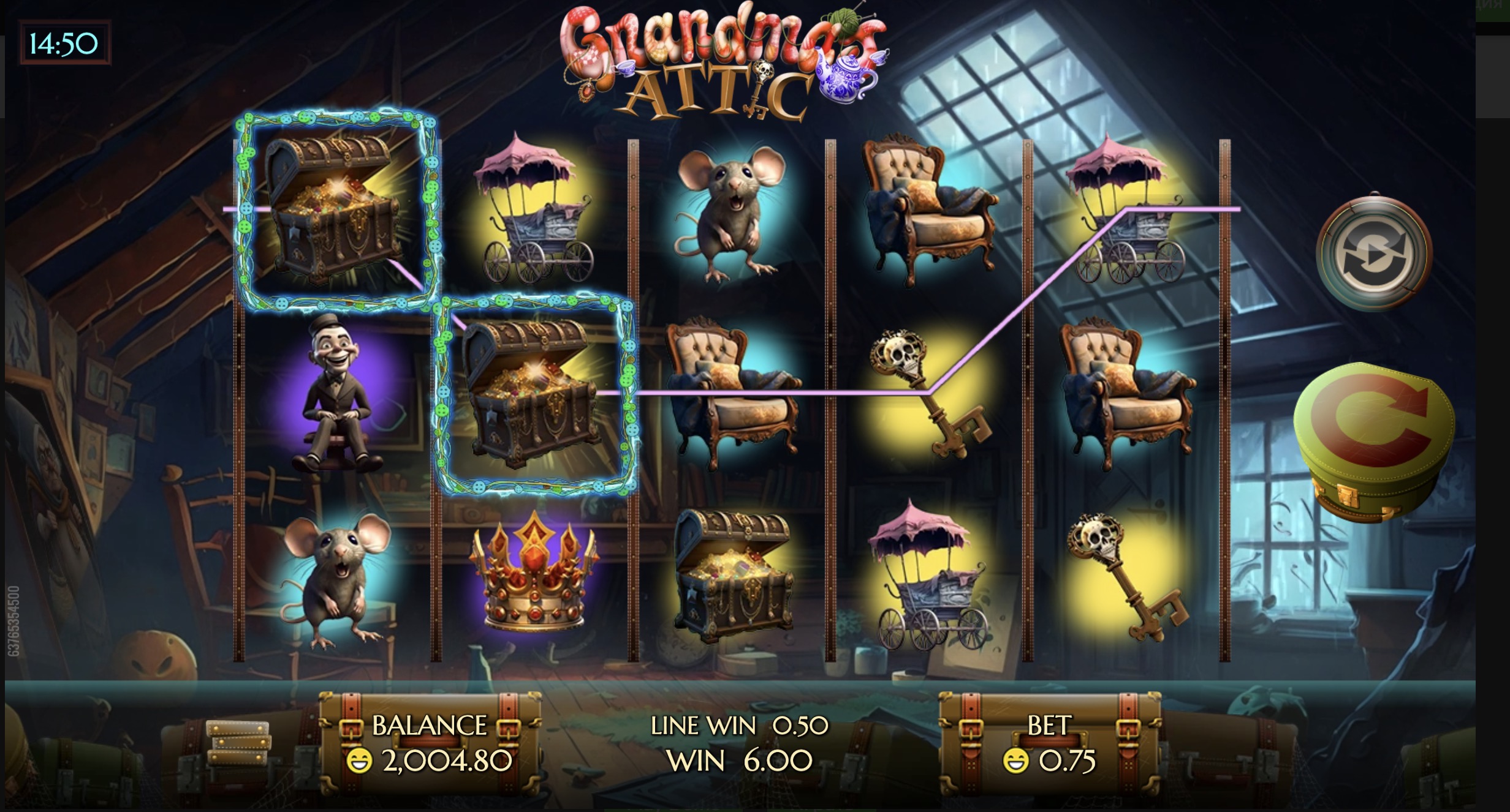 График управления банкроллом в слоте Grandmas Attic