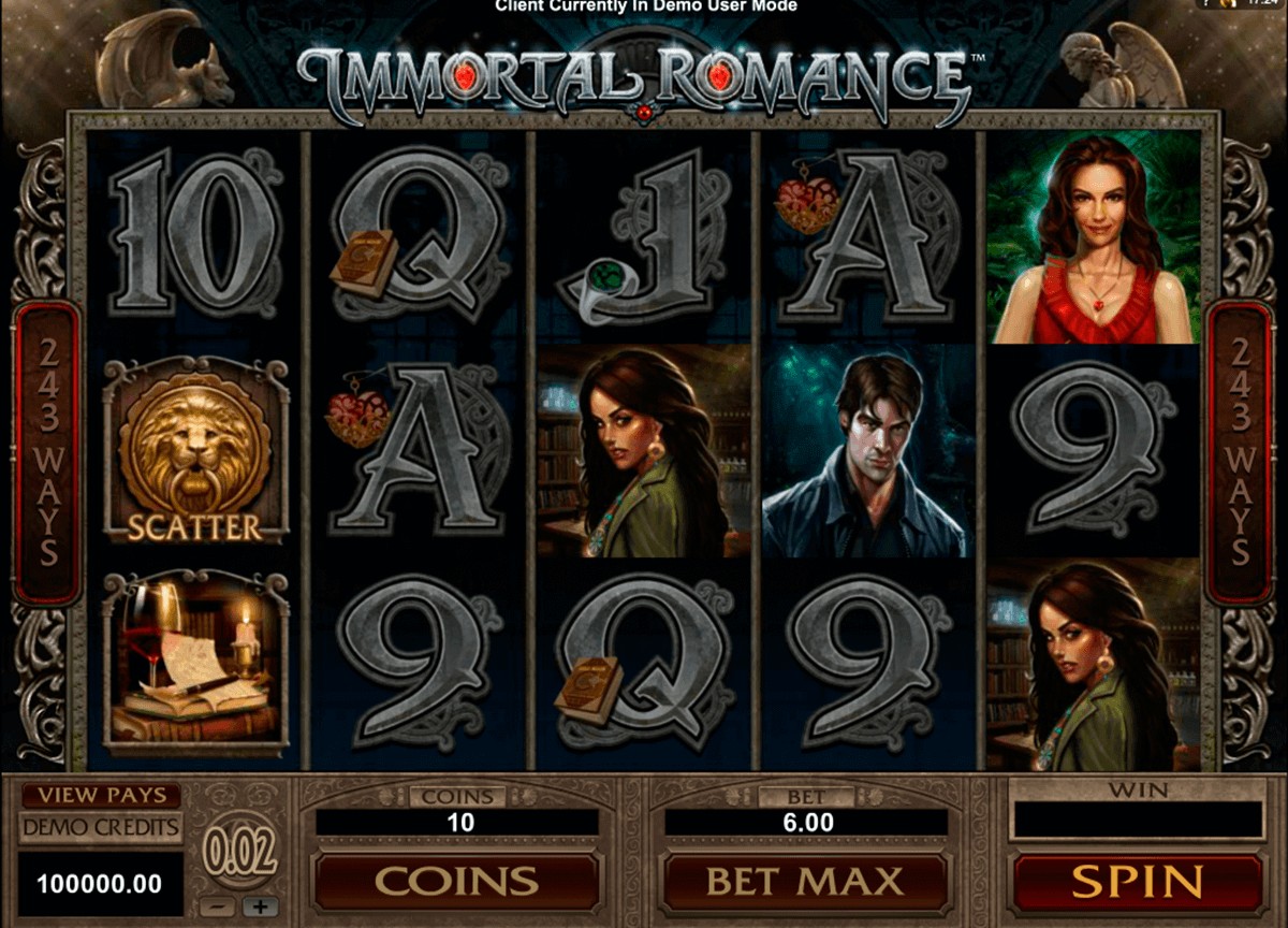 Wild and Scatter symbols of the Immortal Romance slot