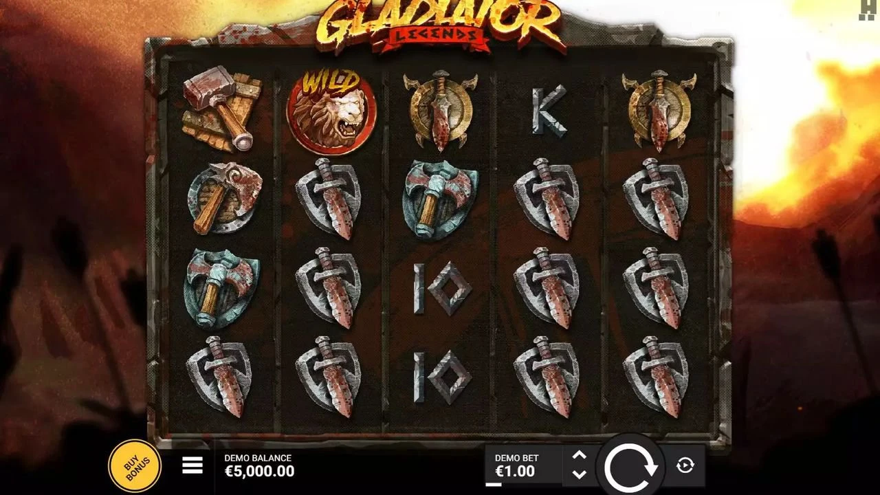Interface of the Gladiator Legends slot from Hacksaw Gaming