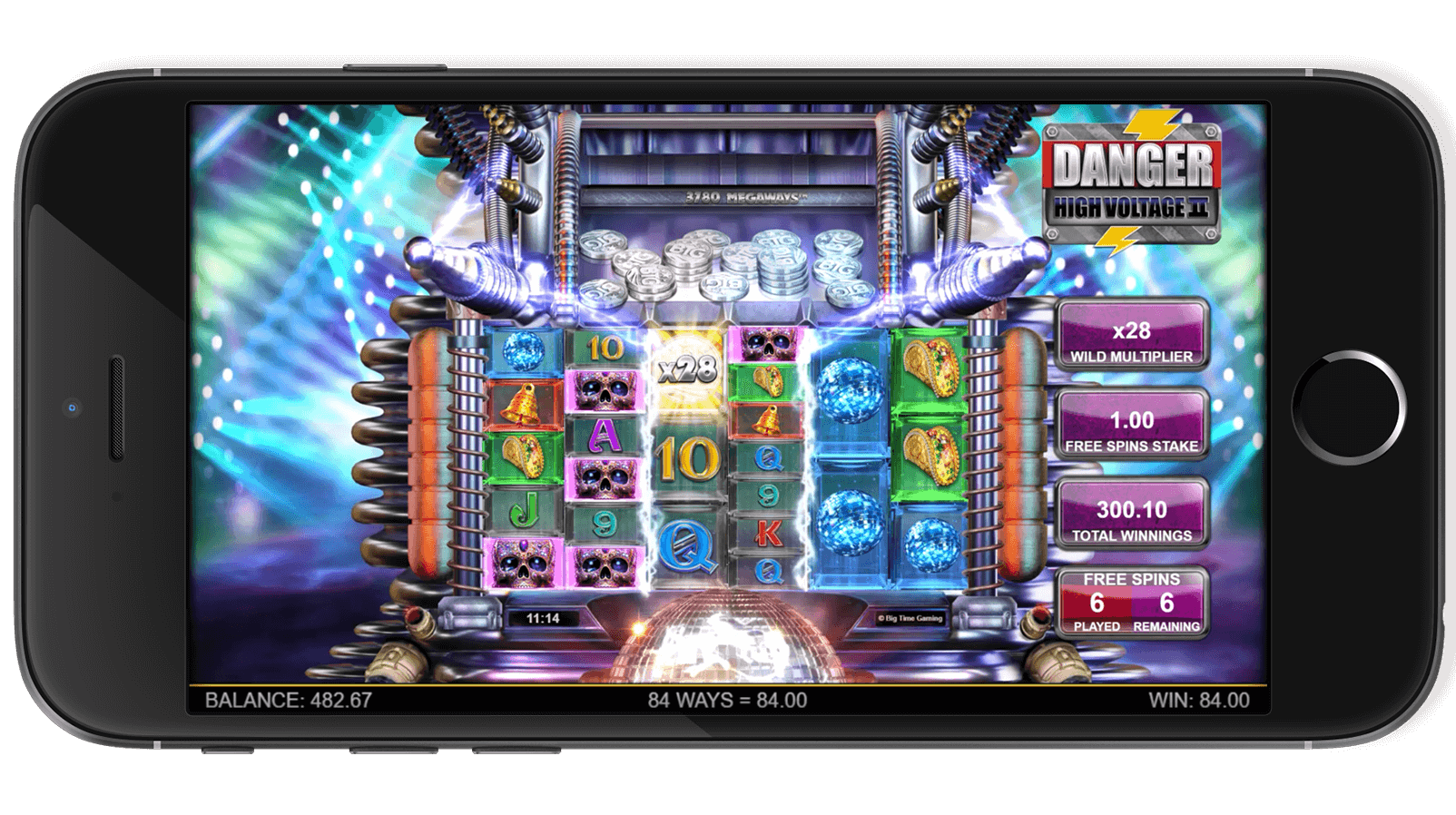 Mobile version of the Danger High Voltage slot