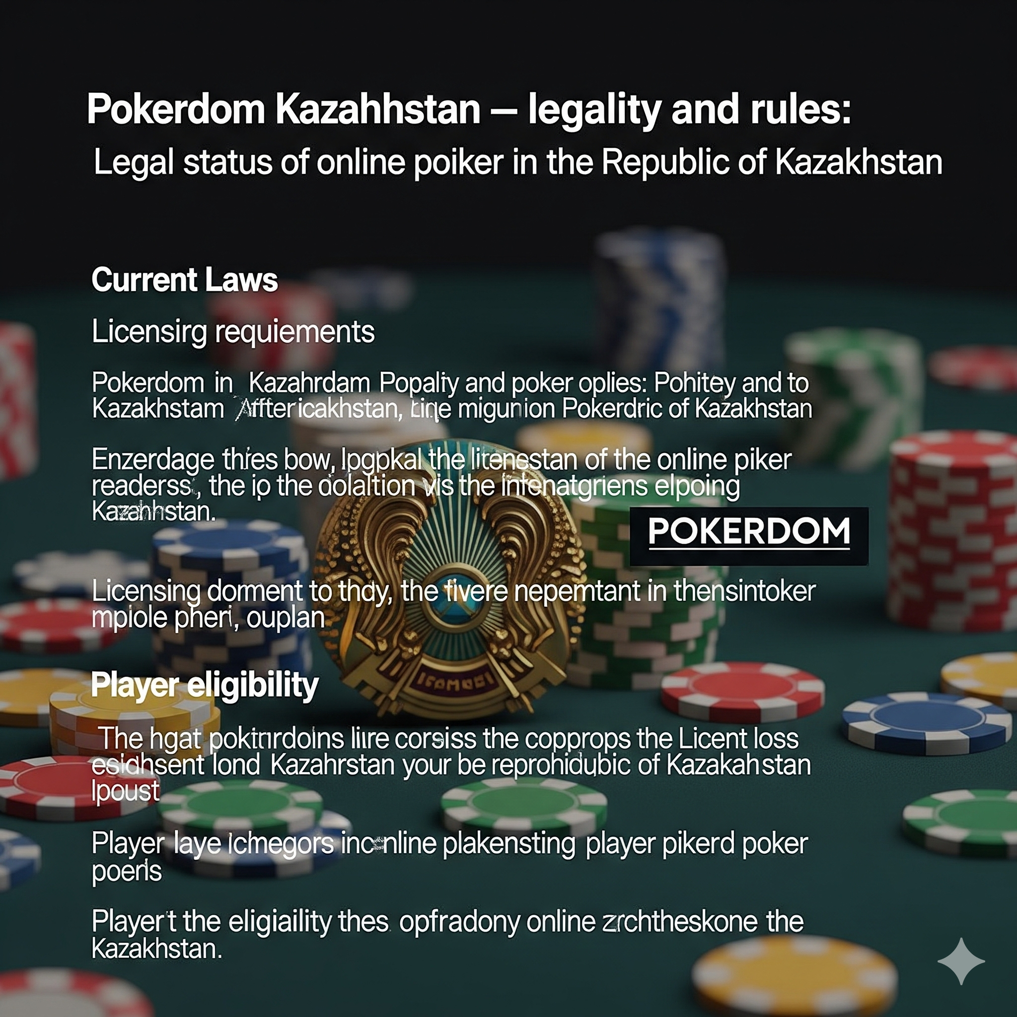 Правовой статус и легальность Pokerdom в Казахстане согласно игорному законодательству