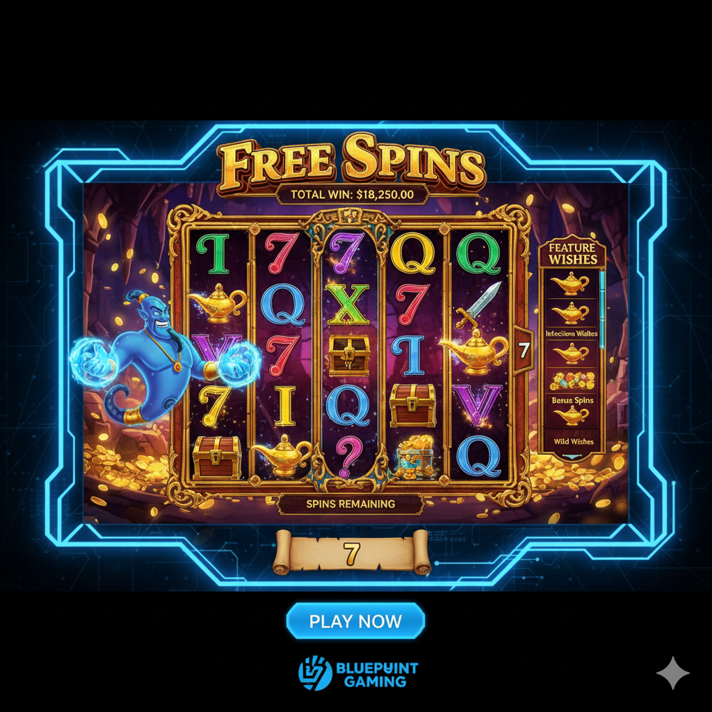 Free spins round in Genie Jackpots Megaways