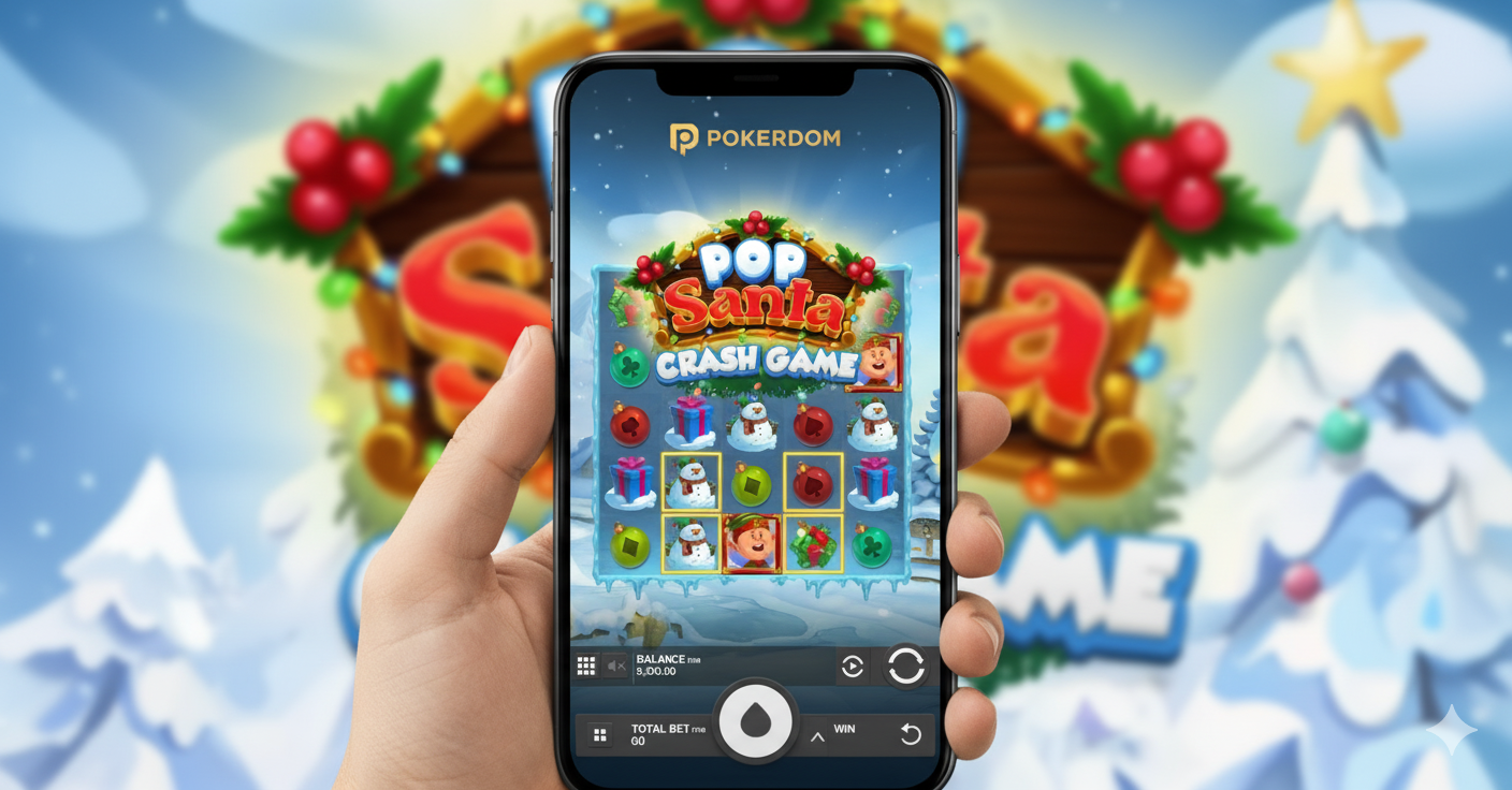 Pokerdom мобильді қосымшасы смартфондағы Pop Santa ойынымен
