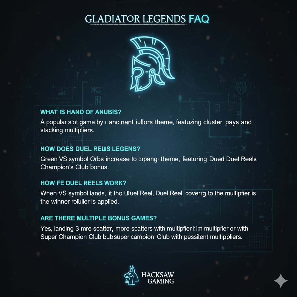 Answers to questions about the Gladiator Legends slot