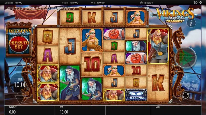 Символы викингов и руны в игровом интерфейсе Vikings Unleashed Megaways
