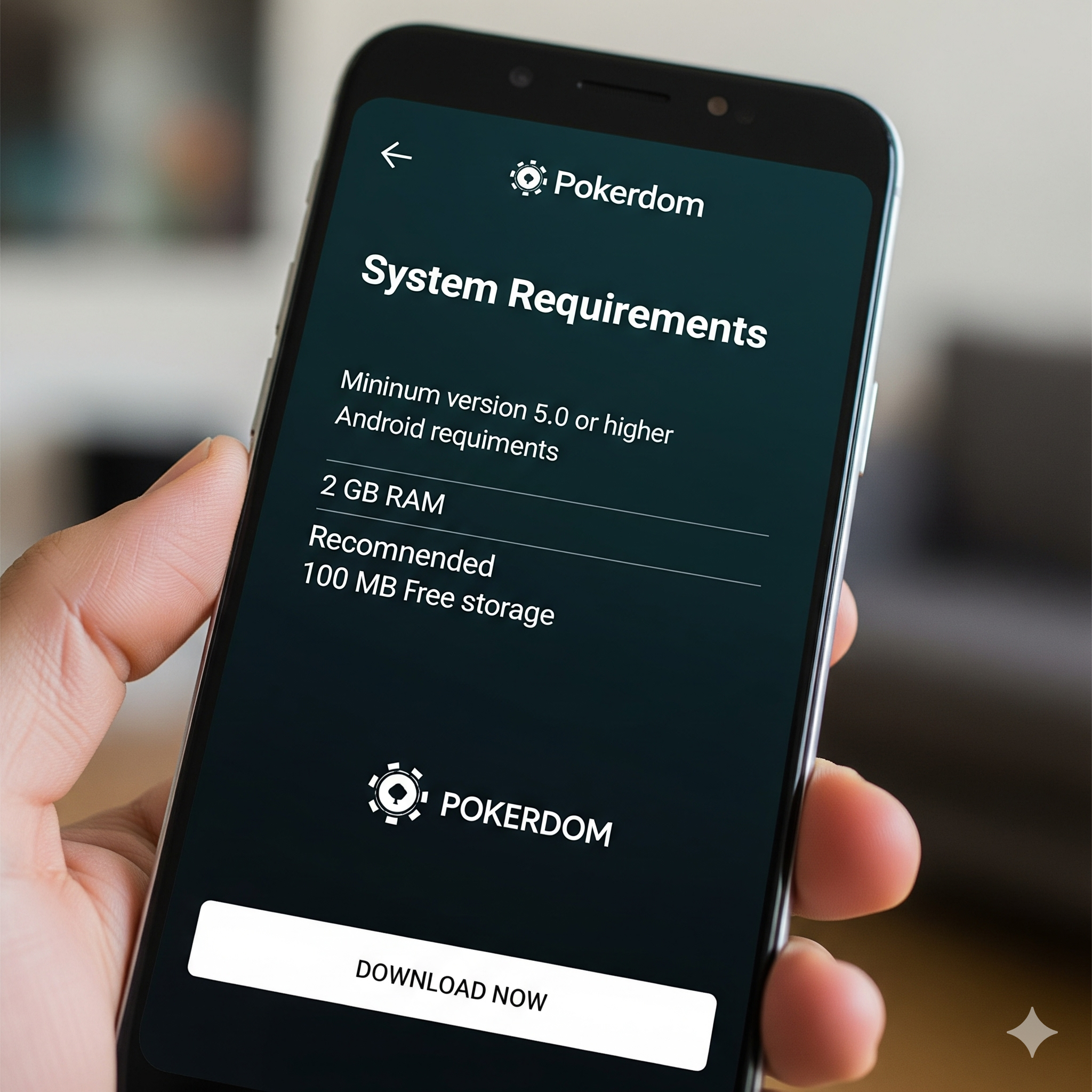 System requirements for Pokerdom for Android