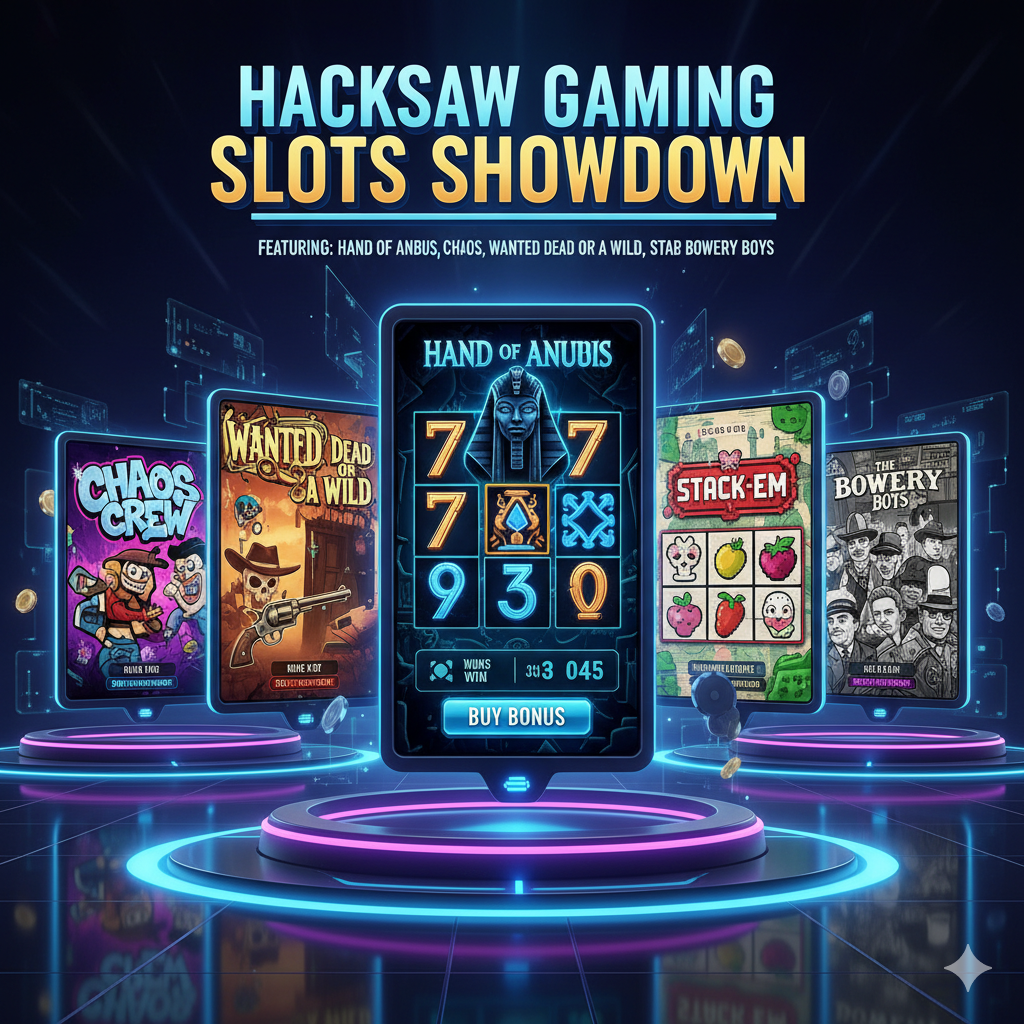 Comparison of Hacksaw Gaming slots including Hand of Anubis
