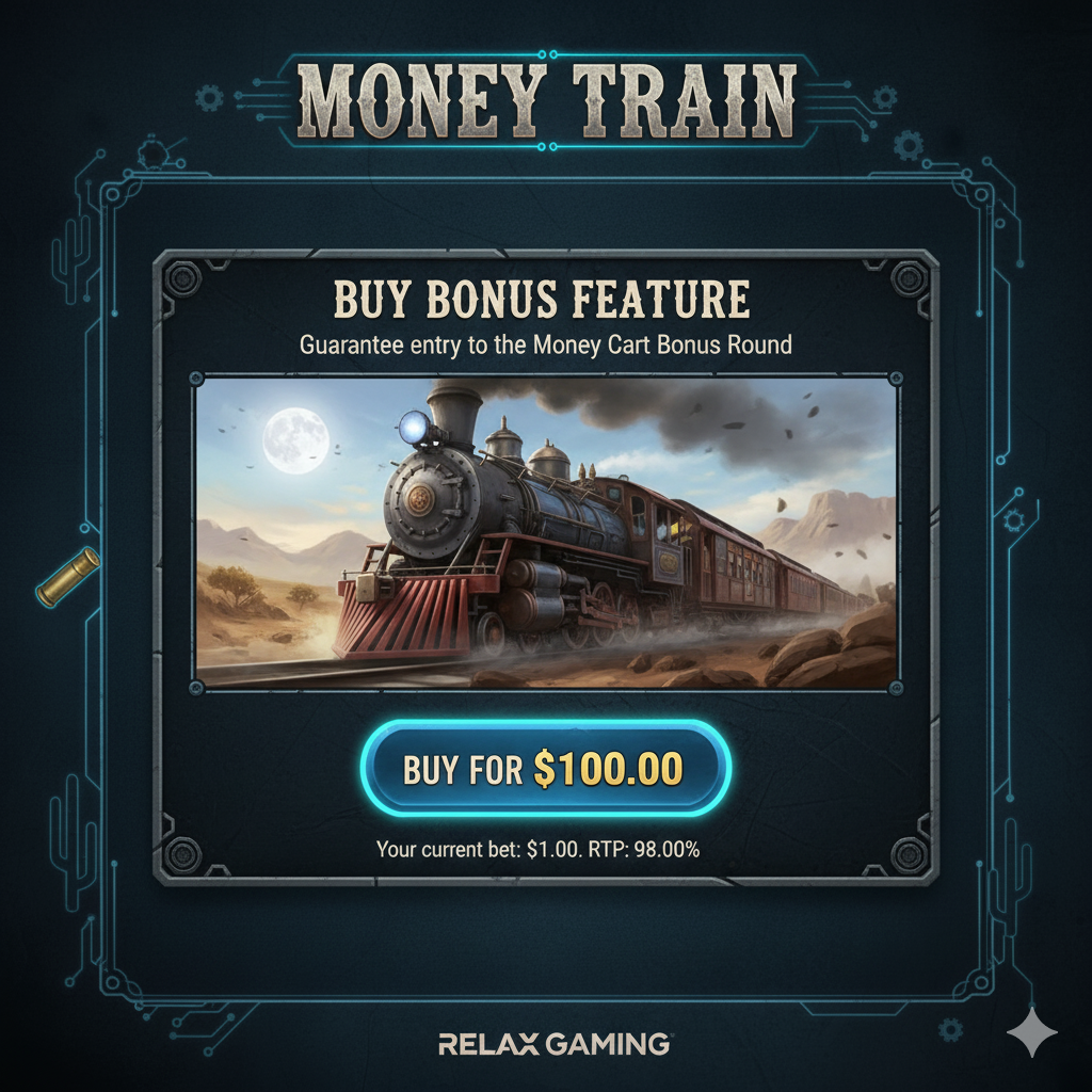 Money Train слотындағы бонусты сатып алу функциясы