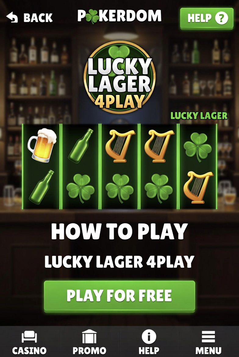 Скриншот мобильной версии слота Lucky Lager 4Play в приложении Pokerdom