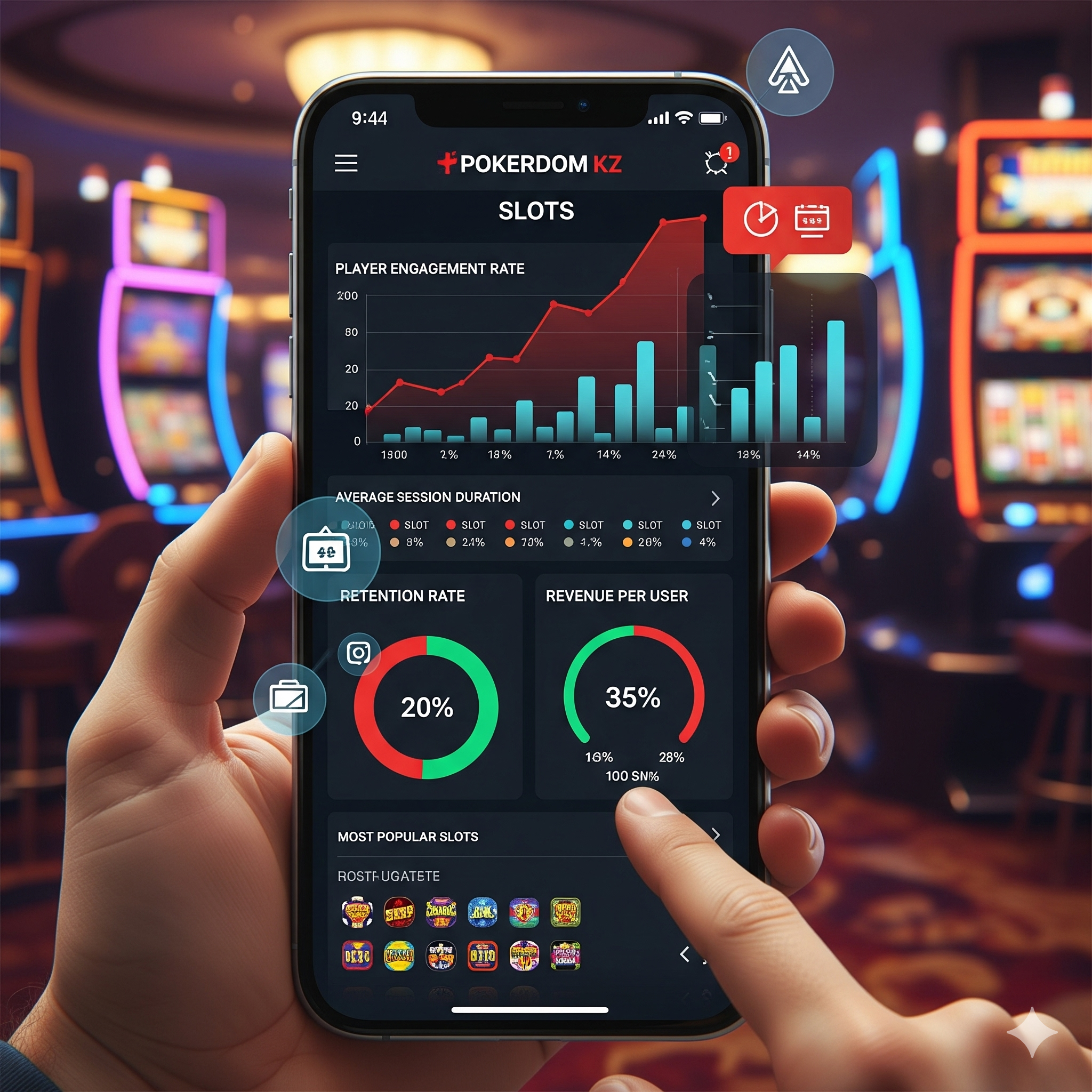 Показатели производительности мобильных слотов Pokerdom KZ