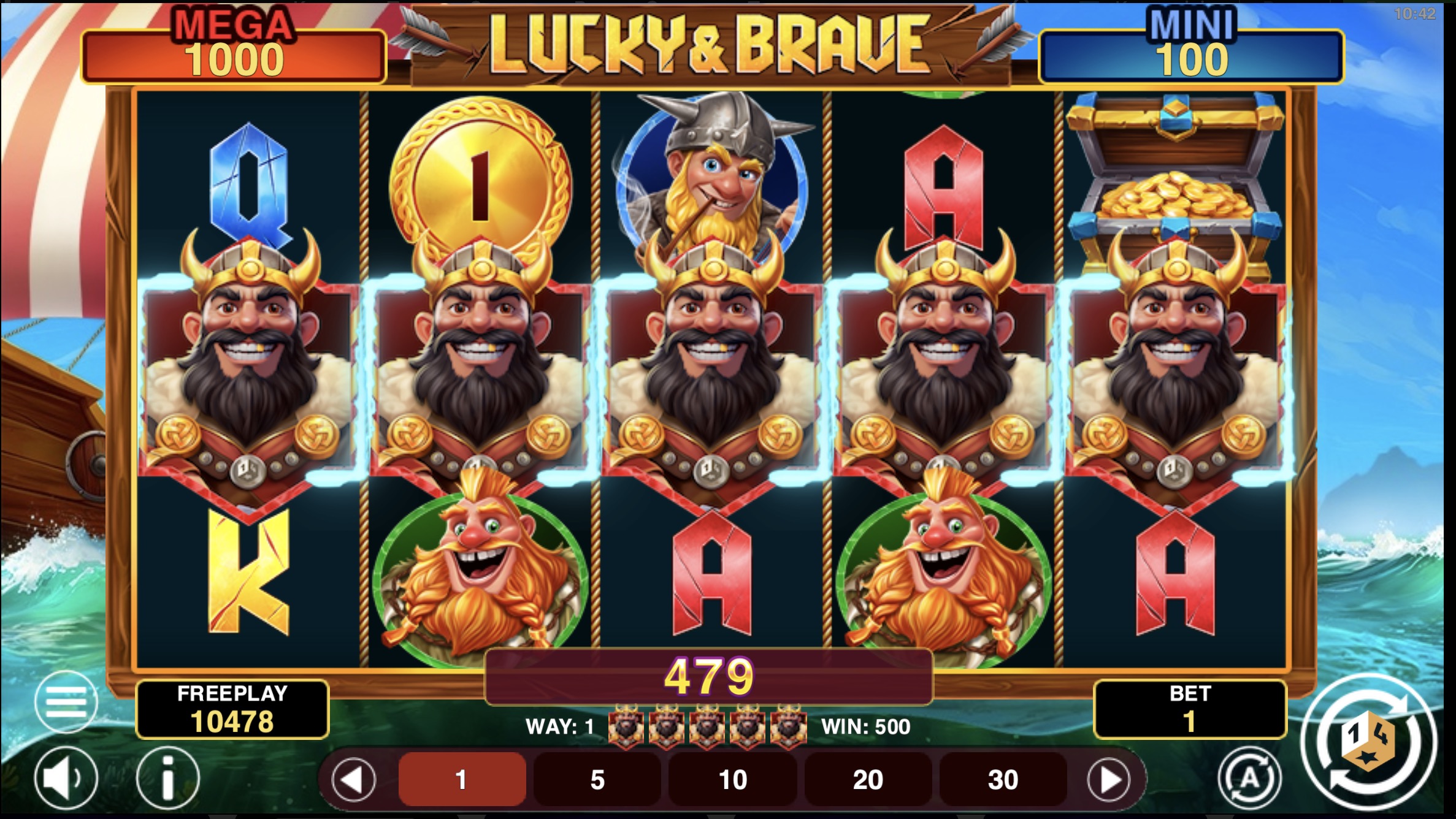 Screen showing the launch of the Hold & Win bonus round with fixed coins