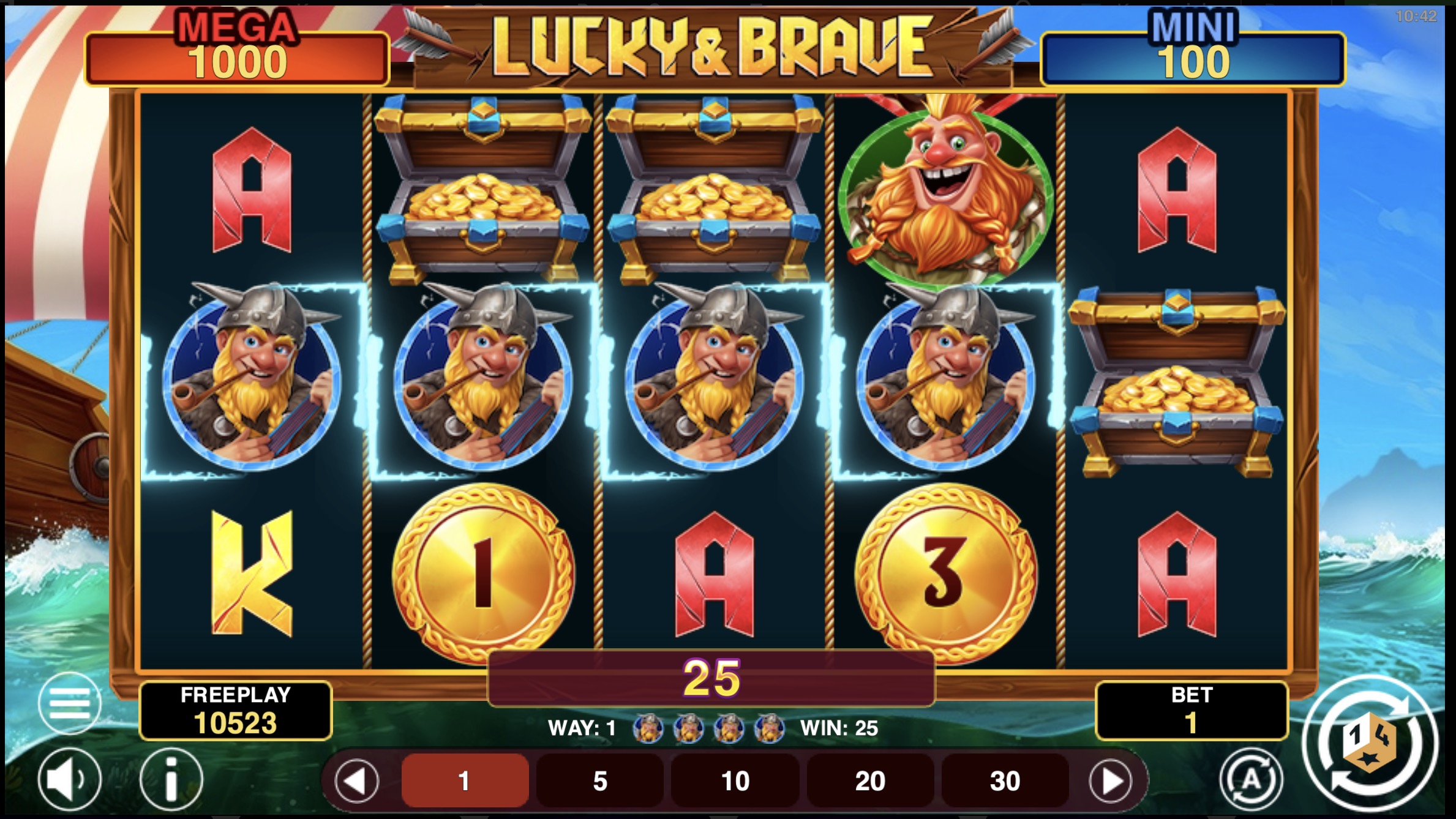 Free Spins round with sticky Wilds on reels 2, 3, and 4