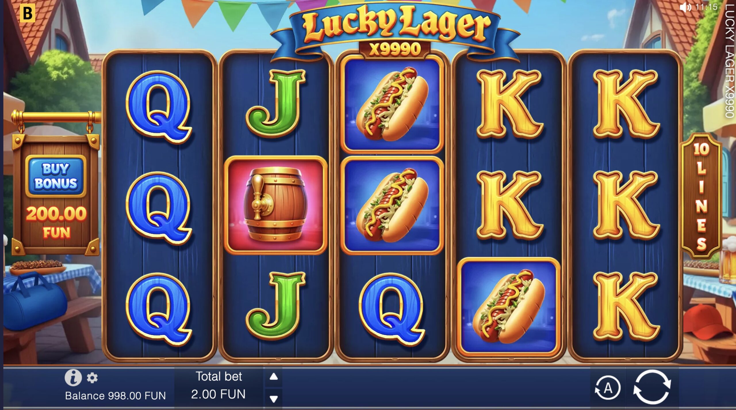Схема работы механики 4Play в слоте Lucky Lager — четыре независимых поля с общей ставкой